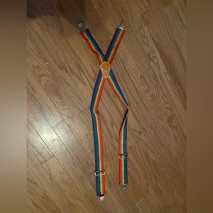 Vintage - rainbow suspenders made by custom leather craft top grain cowhide